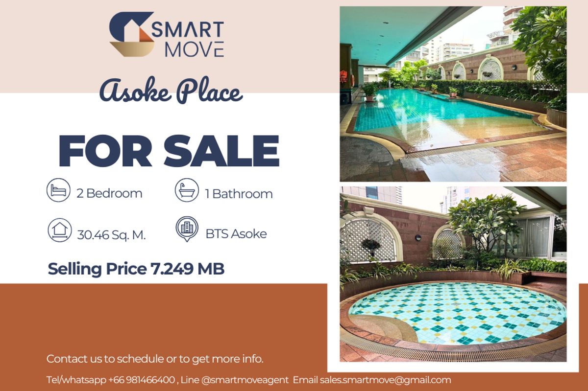 🔥 Sale with tenant!! rare item, high floor 26++,🔥 Code C20230103001..........Asoke Place, 2 bedroom, 1 bathroom, furnished, Special Deal!!📣📣 🔥 Sale with tenant!! rare item, high floor 26++,🔥 Code C20230103001..........Asoke Place, 2 bedroom, 1 bathroom, furnished, Special Deal!!📣📣