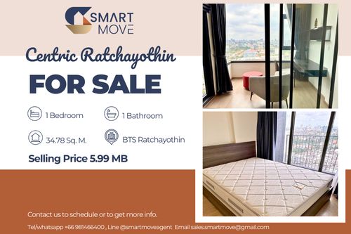 🔥 Sale with tenant !! North Facing, city view, high floor 17++,🔥 Code C20250900028..........Centric Ratchayothin, 1 bedroom, 1 bathroom, furnished, Special Deal!!📣📣
