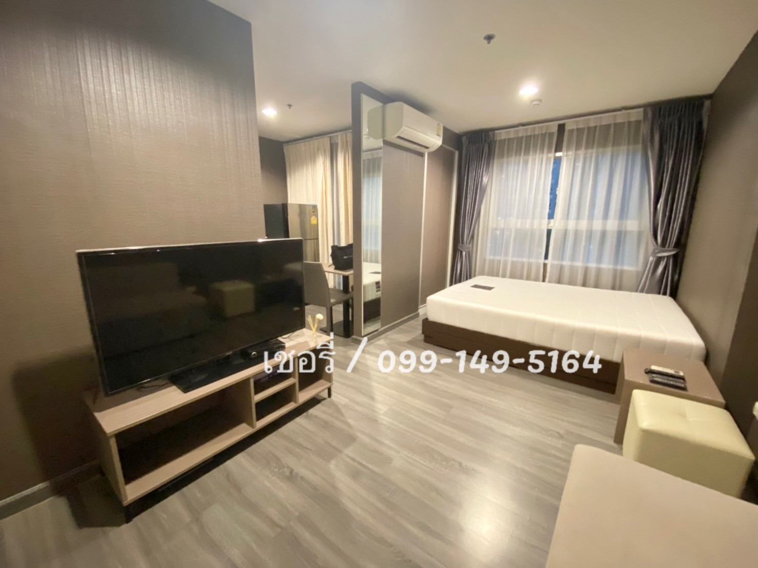 เช่าคอนโด The Trust Condo @ BTS Erawan ห้องสตู ระเบียงทิศเหนือ ห้องไม่ร้อน ลมดี ติดBTSเอราวัณ / โทร 099-149-5164
