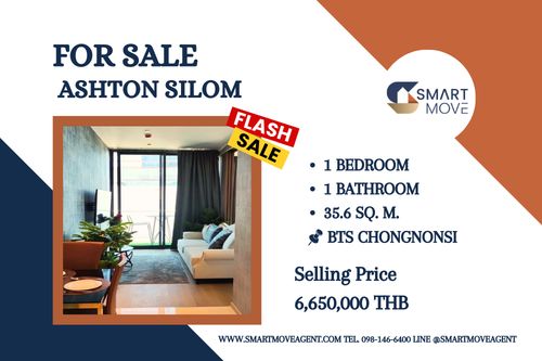 🔥 For Sale !! high floor 10++,🔥 Code C20221202783..........Ashton Silom, 1 bedroom, 1 bathroom, furnished, Special Deal!!📣📣