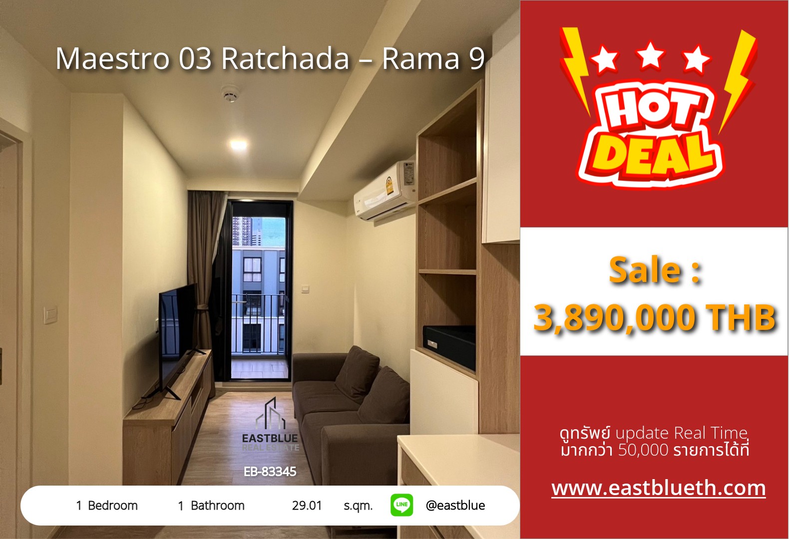 Condo Maestro 03 Ratchada-Rama 9
Near MRT Rama 9, priced at only 3.89 million!