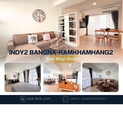 💥ForRent💥Indy2 Bangna Ramkhamhang2 🏡 Near Mega Bangna, D-PREP, Verso ‼️ Ready to move in ‼️  Fully Furnished ✨