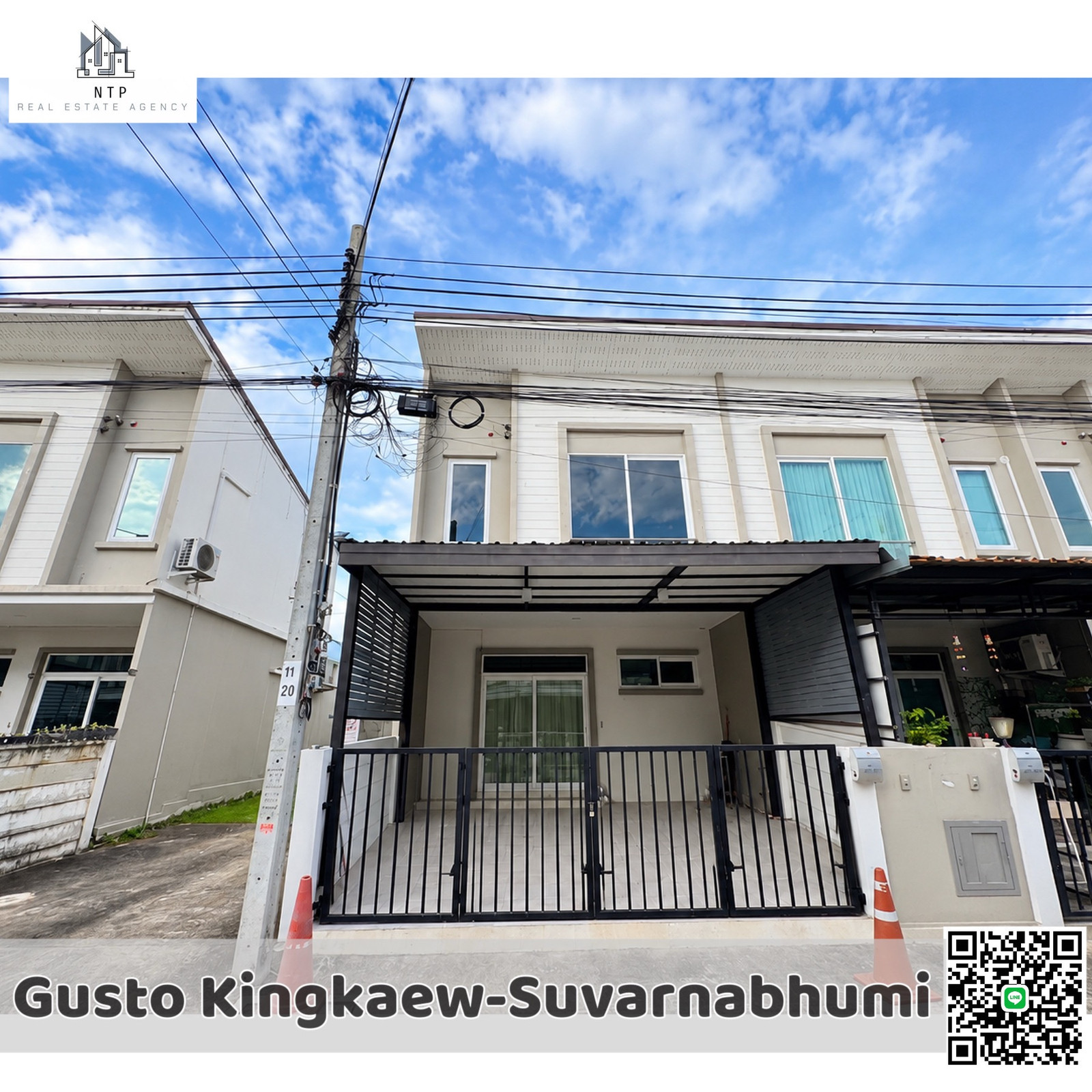 ให้เช่า| For rent ทาวน์โฮม 2 ชั้น (หลังมุม)  #น้ำไม่ท่วม📍โครงการคิว ดิสทริค กัสโต้ กิ่งแก้ว-สุวรรณภูมิ | ใกล้ Robinson Lifestyle Latkrabang | ใกล้ Airport link ลาดกระบัง🚟    – รูปที่ 2