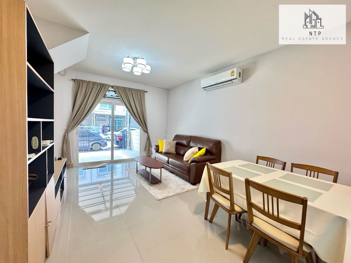 ให้เช่า| For rent ทาวน์โฮม 2 ชั้น (หลังมุม)  #น้ำไม่ท่วม📍โครงการคิว ดิสทริค กัสโต้ กิ่งแก้ว-สุวรรณภูมิ | ใกล้ Robinson Lifestyle Latkrabang | ใกล้ Airport link ลาดกระบัง🚟    – รูปที่ 3