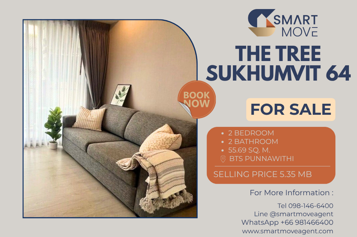 🔥 For Sale !! Closed kitchen, Parking for 2 cars!! 🔥 Code C20250900071..........The Tree Sukhumvit 64, 2 bedroom, 2 bathroom, furnished, Special Deal!!📣📣 🔥 For Sale !! Closed kitchen, Parking for 2 cars!! 🔥 Code C20250900071..........The Tree Sukhumvit 64, 2 bedroom, 2 bathroom, furnished, Special Deal!!📣📣
