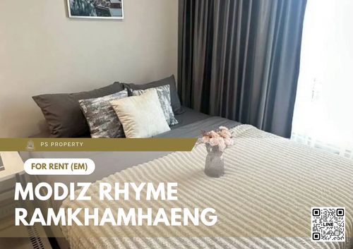 For rent ✨ Modiz Rhyme Ramkhamhaeng ✨ Fully furnished and equipped, near MRT Ramkhamhaeng