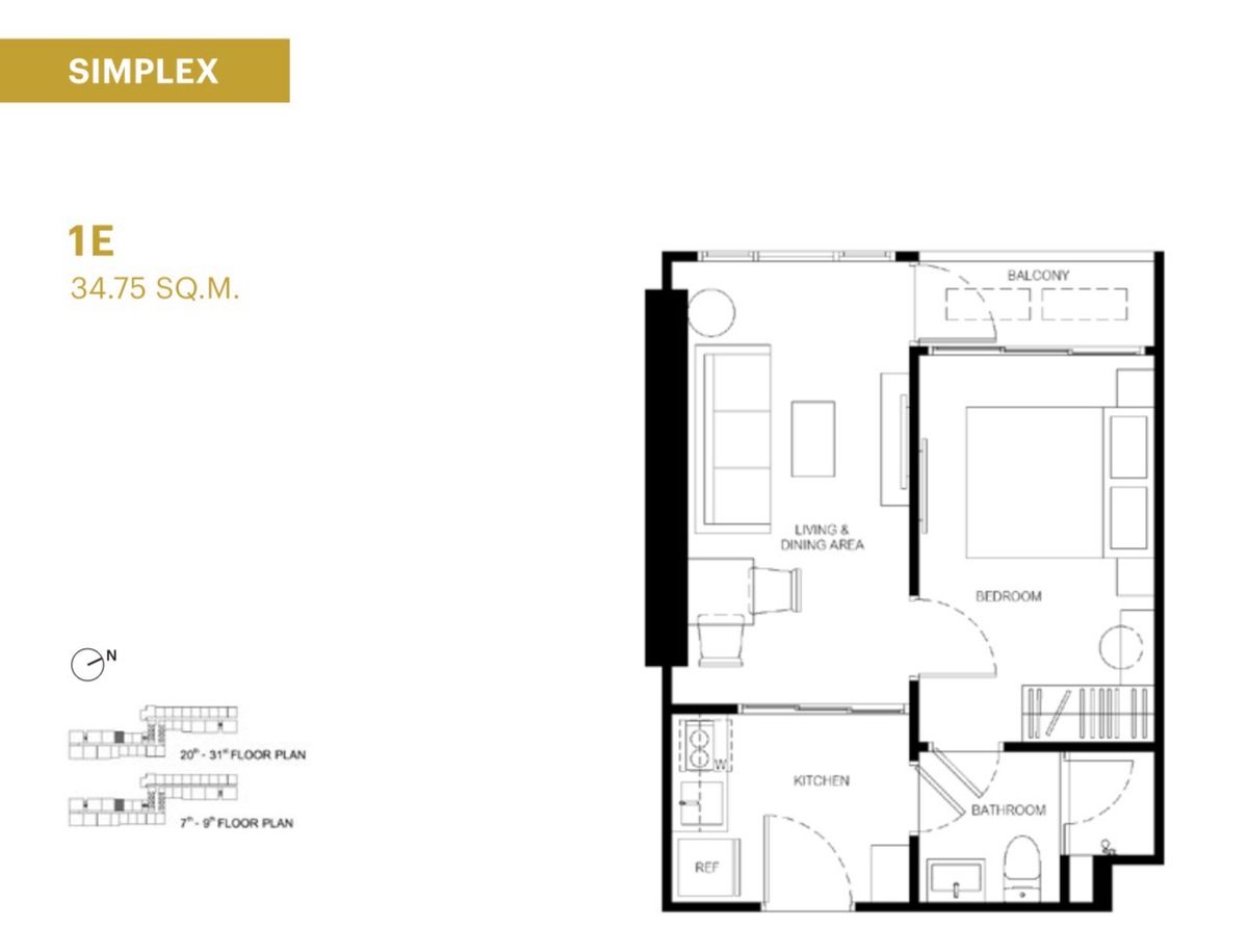 🏙️ Xelf by Sansiri ห้อง 1 bed 34.75 ราคาสุดคุ้ม Rare item 1 แสนต่อตรม. ผังสวย ชั้น 8 ฟรีเครื่ิองใช้ไฟฟ้า Line:Aoomeko  – รูปที่ 4