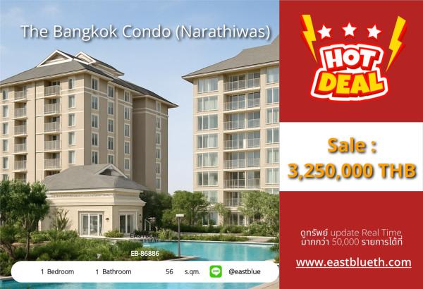 19/08/2026, Luxury condo The Bangkok Condo in the heart of Narathiwat, 56 sq.m. starting at 3.25 million.Close to BTS/MRT Chong Nonsi with complete facilities! 0642748883