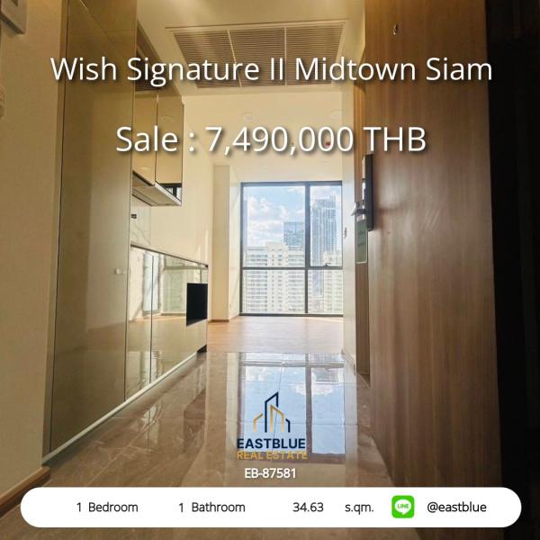 Super value condo in the heart of Siam, 1 bedroom, ready to move in!
Price 7.49 million THB, close to BTS Ratchathewi, convenient for all travel! 0642748883