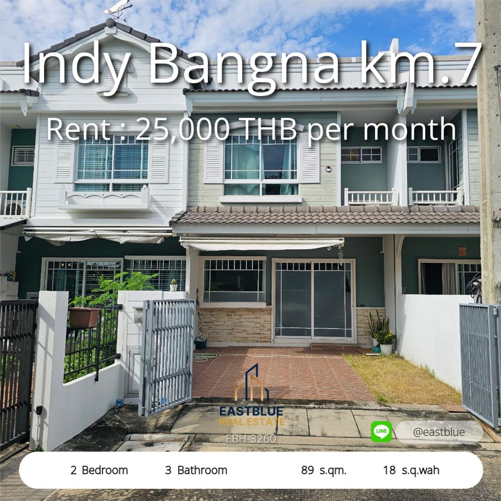 Spacious 2-Bed Home at Indy Bangna km.7 – Ready to Move In! 
Prime Location Bangna Km.7 House with 3 Baths – Your Dream Rental Awaits!