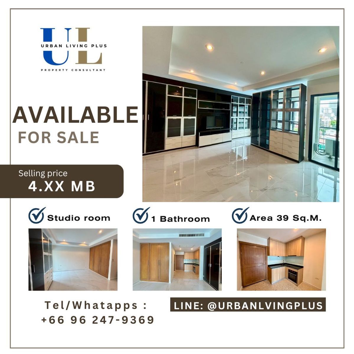 ( UL2509021 ) Tel/Line 096-2479369 , FOR SELL SATHORN GARDEN , Studio room 1 bathroom 39 Sq.M. New Renovation 🚩🚩 ( UL2509021 ) Tel/Line 096-2479369 , FOR SELL SATHORN GARDEN , Studio room 1 bathroom 39 Sq.M. New Renovation 🚩🚩
