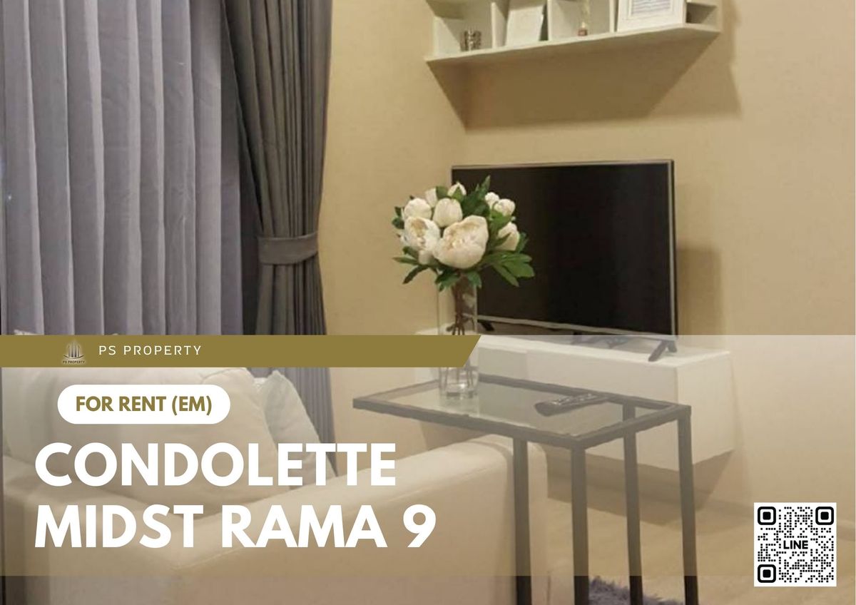 For rent 📍 Condolette Midst Rama 9 📍 Fully furnished and equipped with appliances, swimming pool view