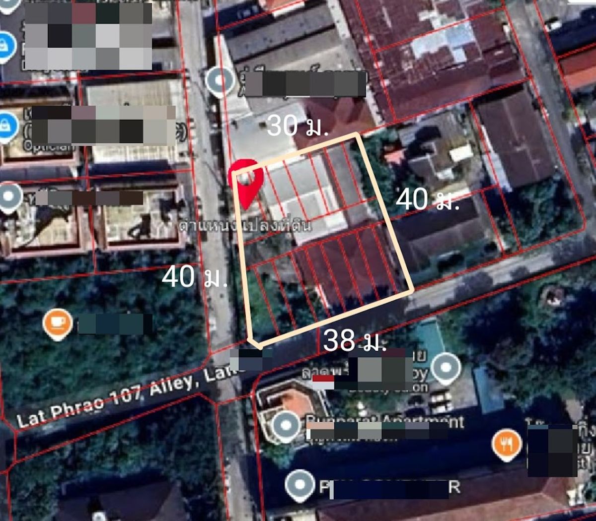 Land for sale in Lat Phrao 107 with a one -story house, area 336 sq.w., converted on 2 side of the road near Lat Phrao 101 – รูปที่ 2