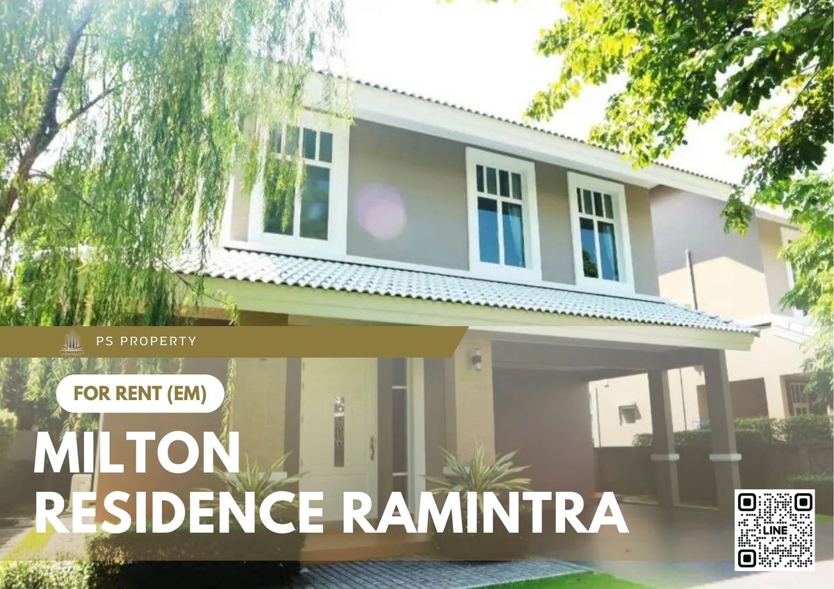 Single house for rent 📍 Milton Residence Ramintra 📍 3 bedrooms, 3 bathrooms, fully furnished and equipped with appliances