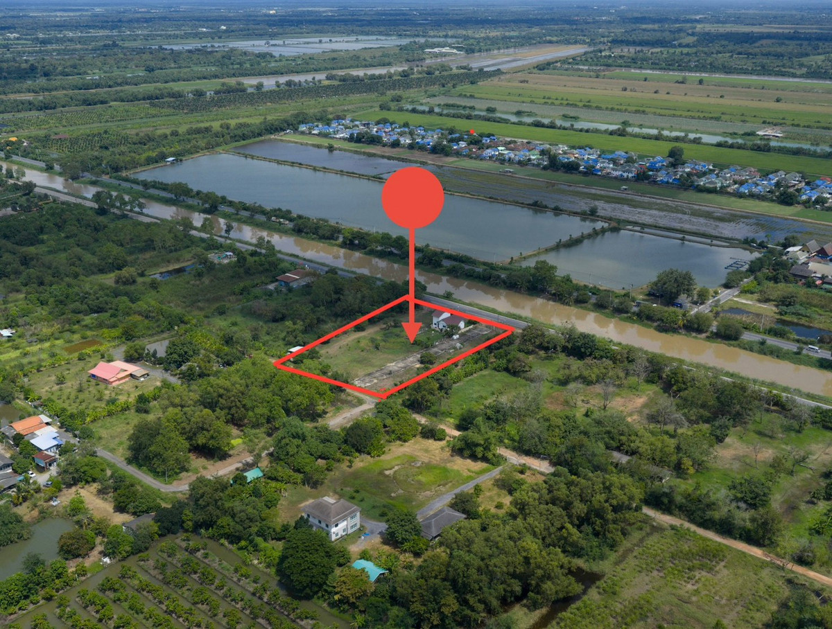 Urgent sale, land 3 rai 2 ngan 99 square wah with buildings, near Rangsit-Nakhon Nayok Road, along Khlong 13, Pathum Thani Road 3026, suitable for a warehouse, building a single house. – รูปที่ 3
