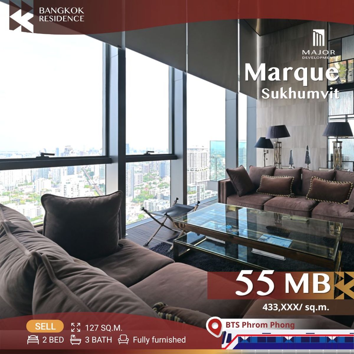 💎Ultimate Luxury💎ห้องสวยแต่งครบ ราคาพิเศษสุด! Marque Sukhumvit ใกล้ BTS พร้อมพงษ์