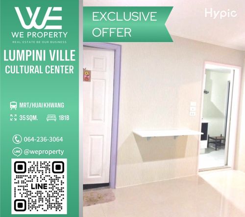 ห้องไม่เคยปล่อยเช่า เฟอร์ฯครบราคาดีมาก!!⭐Lumpini Ville ศูนย์วัฒนธรรม