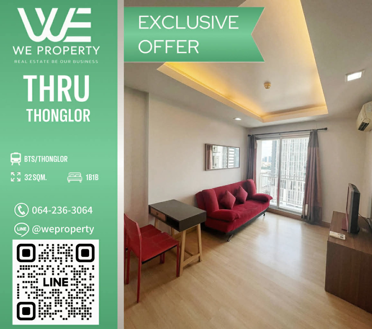 Beautiful big corner room Fully furnished, best price!!⭐Thru Thonglor (True Thonglor) Beautiful big corner room Fully furnished, best price!!⭐Thru Thonglor (True Thonglor)