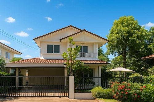 Single house for rent, Prueklada Wongwaen - Rattanathibet, near MRT Talat Bang Yai, 8 minutes.
