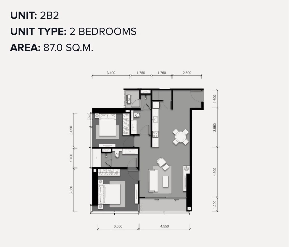For sale Pet Friendly Tait Sathorn 12 2 bedrooms, 2 bathrooms Size 87 square meters Price 25,500,000 baht For sale Pet Friendly Tait Sathorn 12 2 bedrooms, 2 bathrooms Size 87 square meters Price 25,500,000 baht