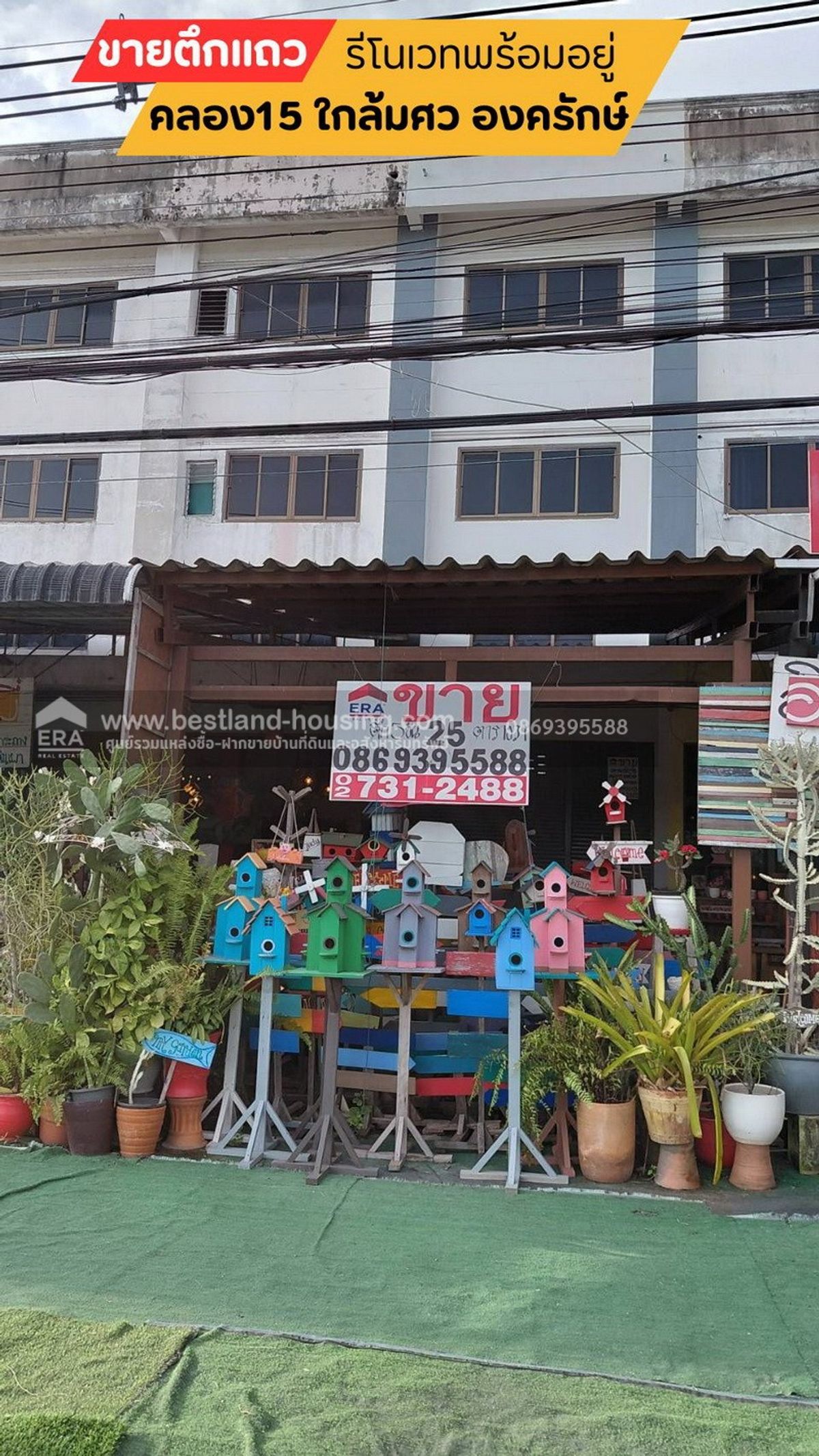 3-story commercial building for sale, Khlong 15, near SWU Ongkharak, Rangsit-Nakhon Nayok Road, area 25 sq m. 3-story commercial building for sale, Khlong 15, near SWU Ongkharak, Rangsit-Nakhon Nayok Road, area 25 sq m.