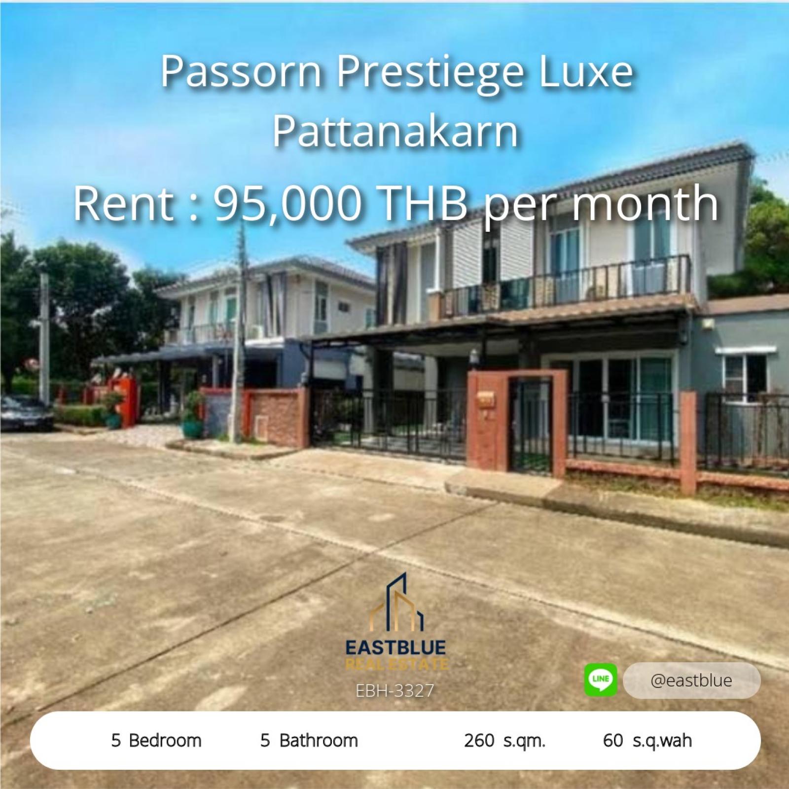 Luxury 5-Bed Family Home in Passorn Prestige Luxe Spacious Living Near On Nut & Phatthanakan for 95,000 THB/Mo Luxury 5-Bed Family Home in Passorn Prestige Luxe Spacious Living Near On Nut & Phatthanakan for 95,000 THB/Mo