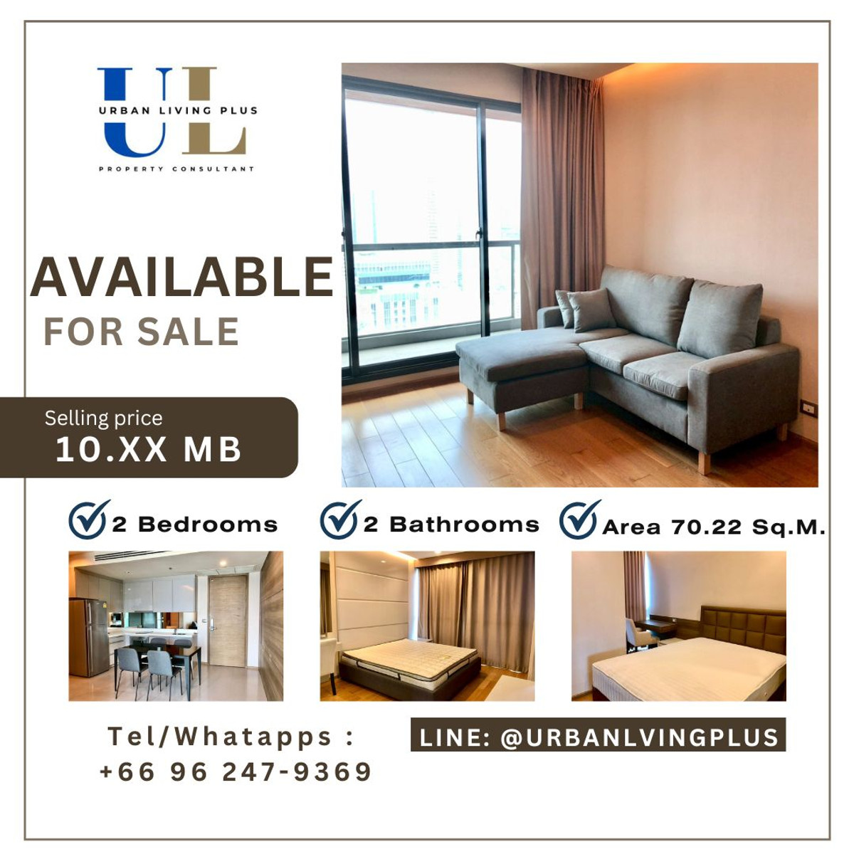 ( UL2510152 ) Tel/Line 096-2479369, FOR SELL!! The Address Sathorn 2 bedrooms, Size 70.22 Sq.M. High Floor, Ready to move, Hot Deal!!! ( UL2510152 ) Tel/Line 096-2479369, FOR SELL!! The Address Sathorn 2 bedrooms, Size 70.22 Sq.M. High Floor, Ready to move, Hot Deal!!!