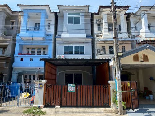 ขายทาวน์โฮม 3 ชั้น หมู่บ้านมวลชนธานี บางแวก บางแค พุทธมณฑล สาย 2 บ้านตกแต่งแล้วพร้อมอยู่