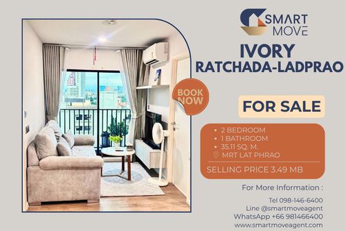 🔥 For Sale !! 🔥 Code C20251000048..........Ivory Ratchada-Ladprao, 2 bedroom, 1 bathroom, furnished, Special Deal!!📣📣