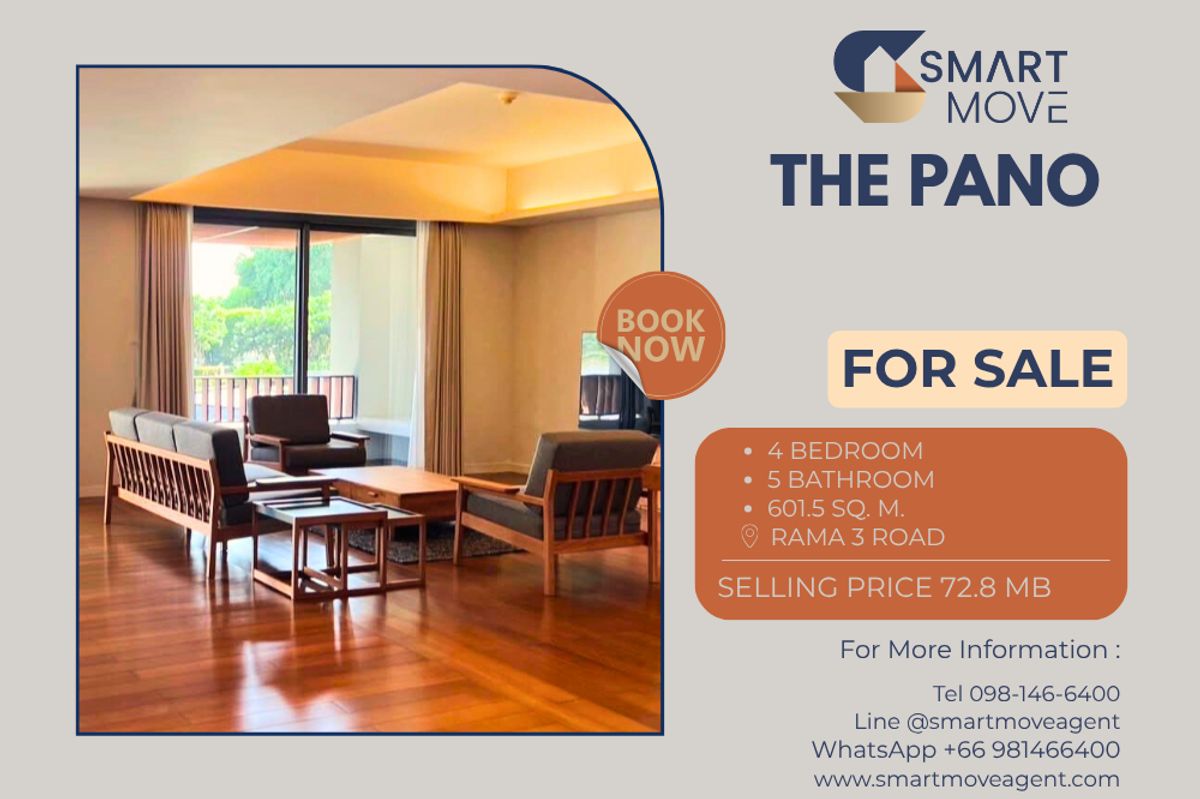 🔥 Sale with tenant !! Penthouse !! 2 swimming pools, rare item, Parking for 5 cars, Good location!! 🔥 Code C20251000030..........The Pano, 4 bedroom, 5 bathroom, furnished, Special Deal!!📣📣