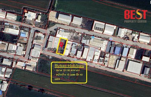 Empty land for sale, already filled, 151 sq m, The Asset Kanchana - Lam Pho Lat Lum Kaeo project, best price in the zone. Suitable for building houses - warehouses - factories.