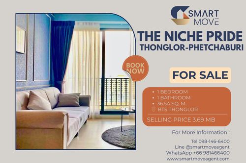 🔥 สำหรับขาย !! วิวเมือง / วิวสระว่ายน้ำ, ชั้นสูง 13++!! 🔥 Code C20230500240..........The Niche Pride Thonglor-Phetchaburi, 1 ห้องนอน, 1 ห้องน้ำ, แต่งครบ, ราคาพิเศษ!!📣📣
