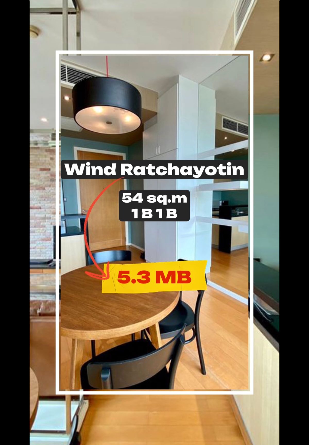 Wind Ratchayothin | 1 Bedroom 54 sq.m. | Fully Furnished | ใกล้ BTS รัชโยธิน | 5.3 ลบ.