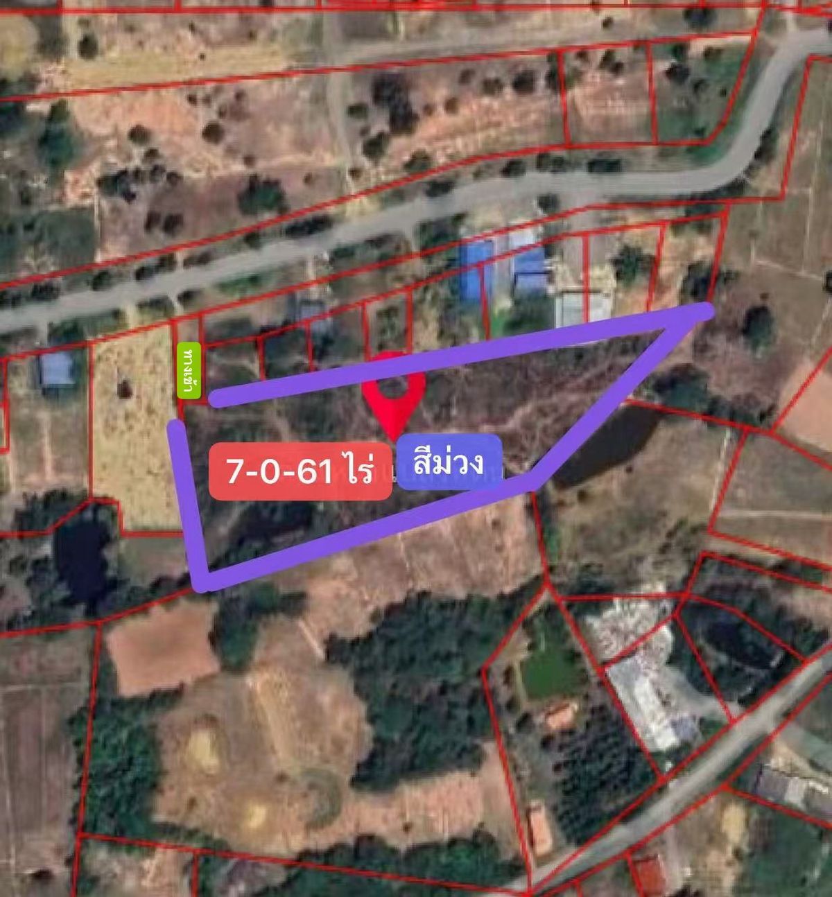 Purple area! Land for sale 7-0-61 rai, Nong Chumphon Subdistrict, Khao Yoi District, Phetchaburi Province! Suitable for factories, warehouses! Very urgent – รูปที่ 3