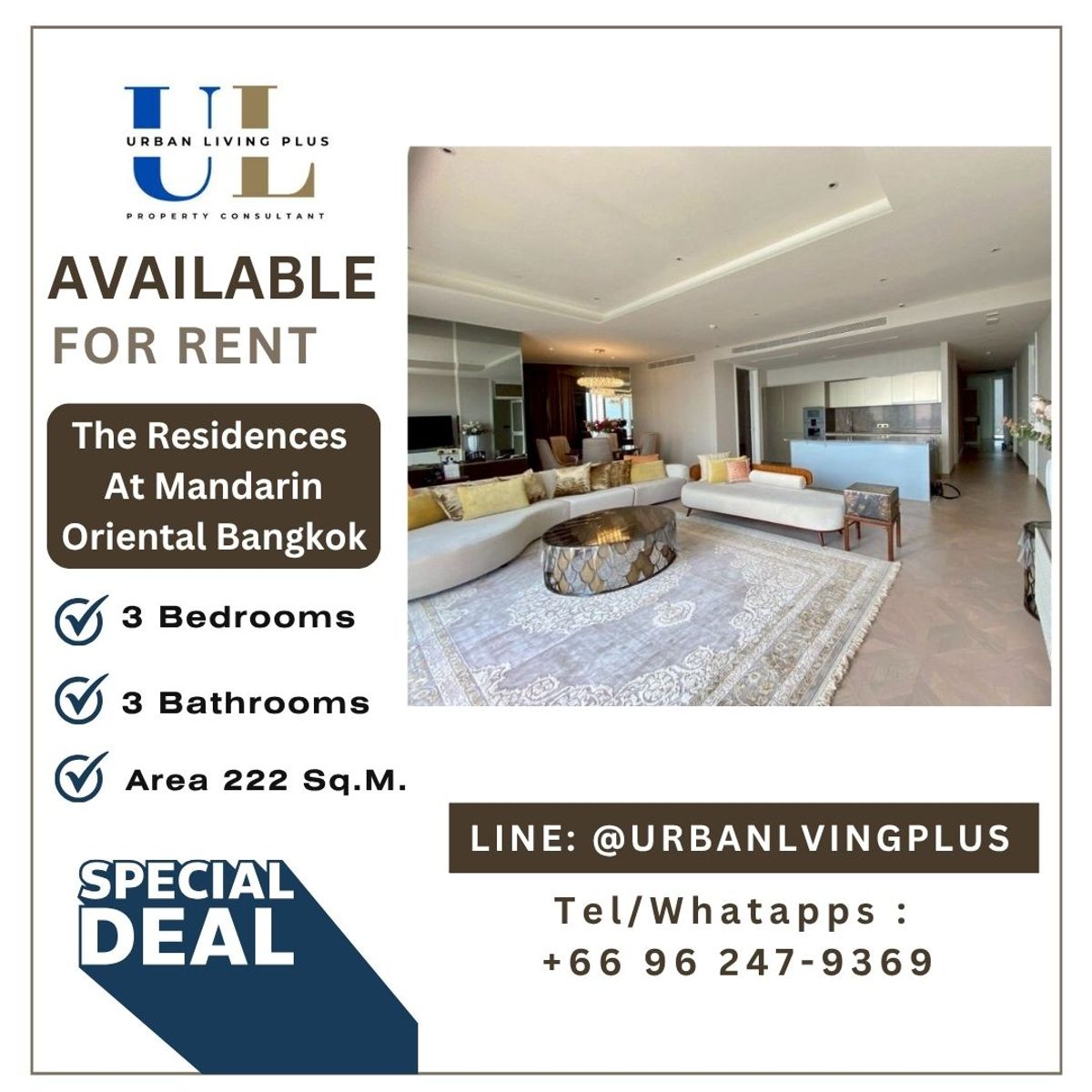 ( UL2510074 ) Tel/Line 096-2479369✨สำหรับเช่า เดอะ เรสซิเดนซ์ แอท แมนดาริน โอเรียนเต็ล , 3 ห้องนอน 3 ห้องน้ำ, ขนาด 222 ตร.ม. เพนส์เฮ้า ห้องสวย พร้อมเข้าอยู่ ( UL2510074 ) Tel/Line 096-2479369✨สำหรับเช่า เดอะ เรสซิเดนซ์ แอท แมนดาริน โอเรียนเต็ล , 3 ห้องนอน 3 ห้องน้ำ, ขนาด 222 ตร.ม. เพนส์เฮ้า ห้องสวย พร้อมเข้าอยู่