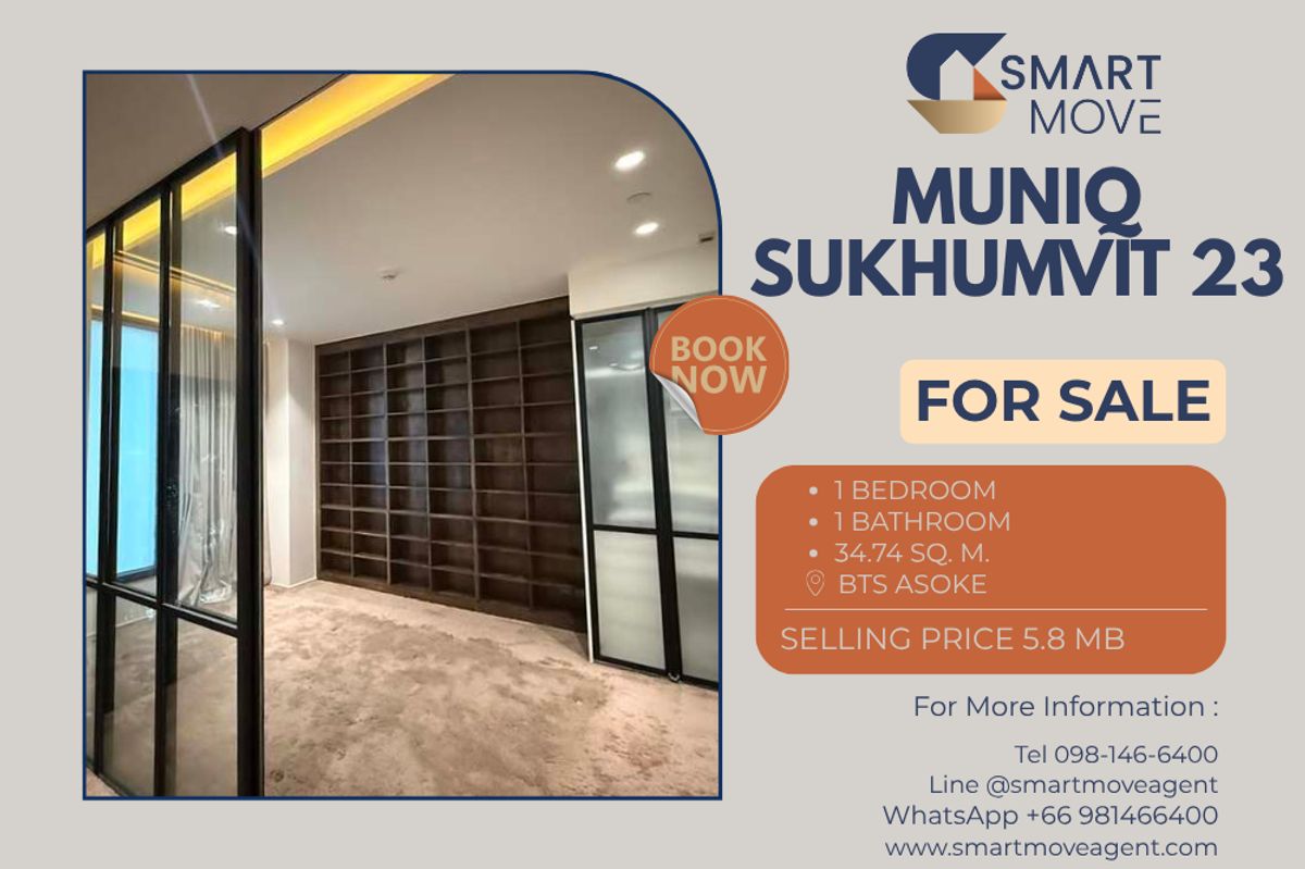 🔥 สำหรับขาย !! คอนโดหรูทำเลใจกลางเมืองอโศก!! ตกแต่งสไตล์โมเดิร์น !!🔥 Code C20251000066..........Muniq Sukhumvit 23, 1 ห้องนอน, 1 ห้องน้ำ, แต่งครบ, ราคาพิเศษ!!📣📣 🔥 สำหรับขาย !! คอนโดหรูทำเลใจกลางเมืองอโศก!! ตกแต่งสไตล์โมเดิร์น !!🔥 Code C20251000066..........Muniq Sukhumvit 23, 1 ห้องนอน, 1 ห้องน้ำ, แต่งครบ, ราคาพิเศษ!!📣📣