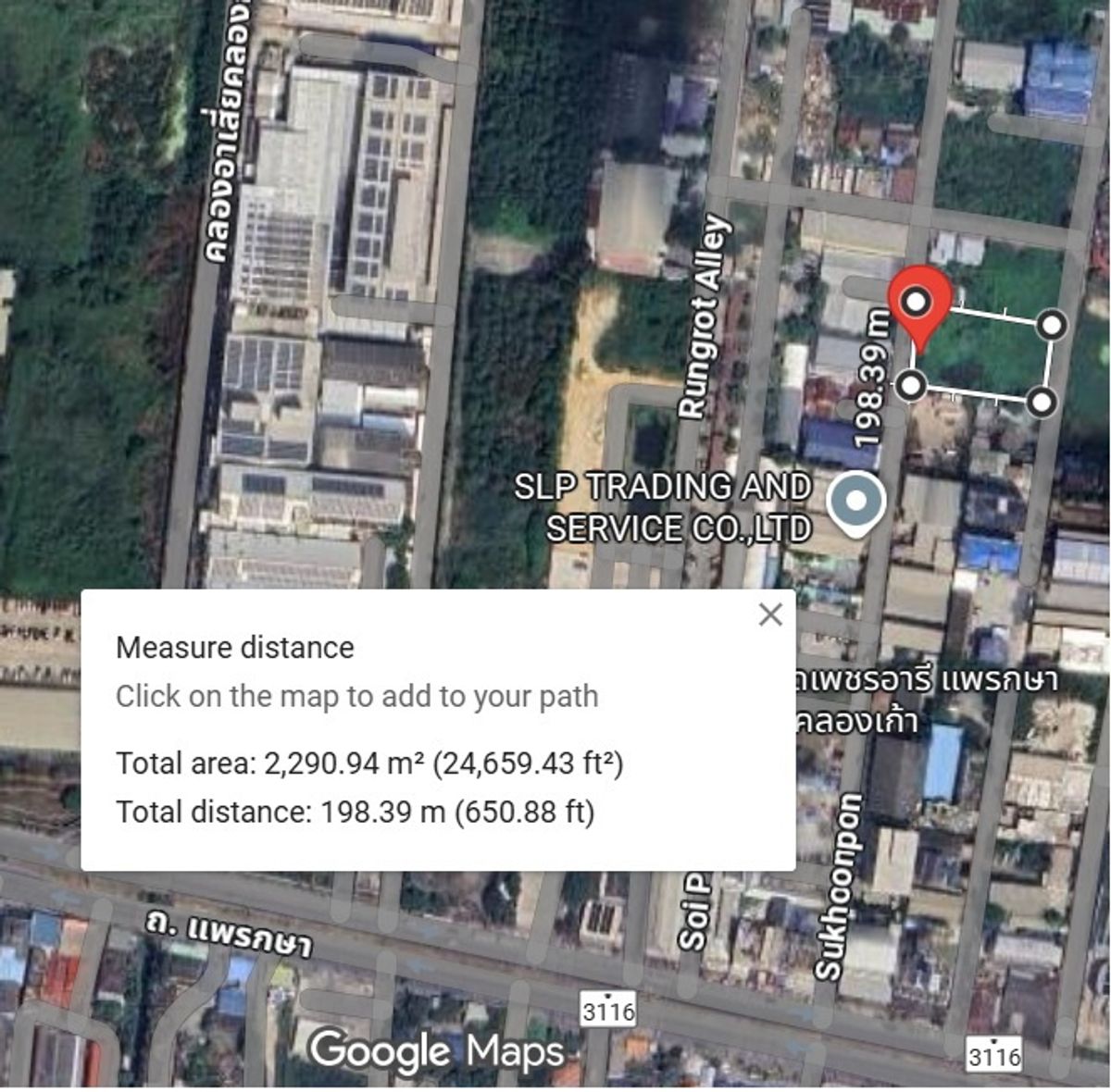 Rent, filled land 1.5 rai,  beautiful area near the phraeksa road, Soi Sukpunphon – รูปที่ 3