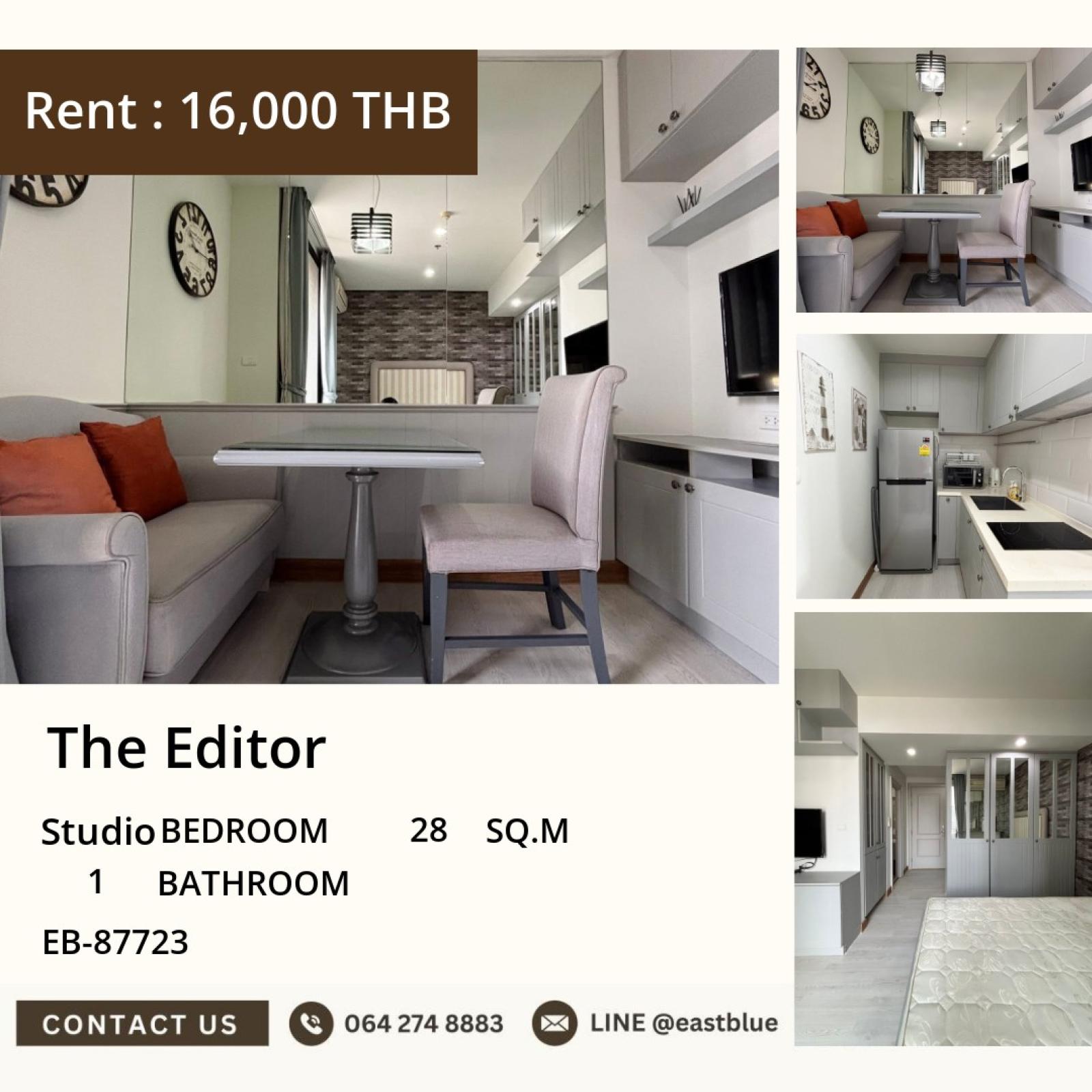 10/09/2026, ใกล้ BTS สะพานควาย! The Editor Studio 28 ตร.ม. พร้อมอยู่ 
ชีวิตสะดวก ใกล้แหล่งช็อป-โรงพยาบาล เพียง 4.5 ล้าน! 0642748883