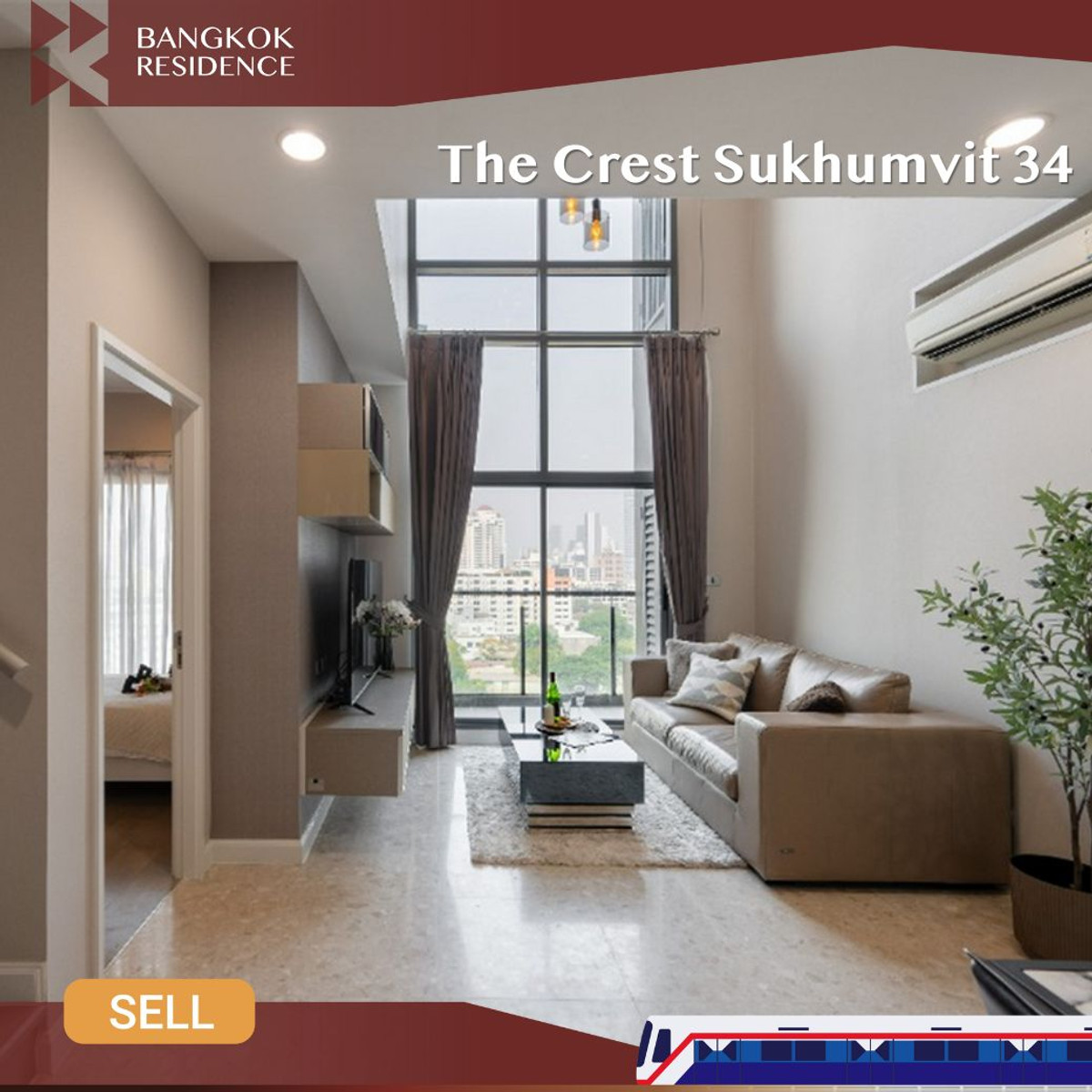 💫 โอกาสสุดท้าย! ห้องสวยราคาดี , The Crest Sukhumvit 34 ใกล้ BTS ทองหล่อ