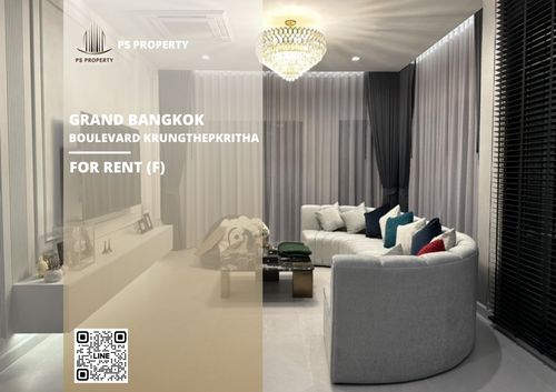 Single house for rent 🔥 Grand Bangkok Boulevard Krungthepkritha 🔥 5 bedrooms, 6 bathrooms, fully furnished and equipped with appliances.