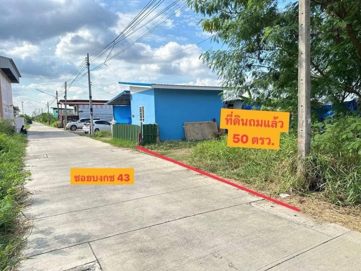 💥📌 Land for sale already filled 💥📌 📍Land details📍 It's a community source. There are many ways to enter and exit. The front of the plot is next to the road along Khlong 2. At the end of the plot, next to a paved road, you can enter and exit. Convenient tr – รูปที่ 2
