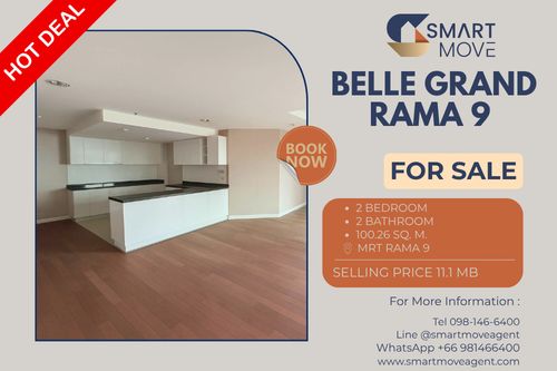 🔥 For Sale !! city view, high floor 38++, Wide living room, rare item!! 🔥 Code C20251000084..........Belle Grand Rama 9, 2 bedroom, 2 bathroom, Partly Furnished, Special Deal!!📣📣