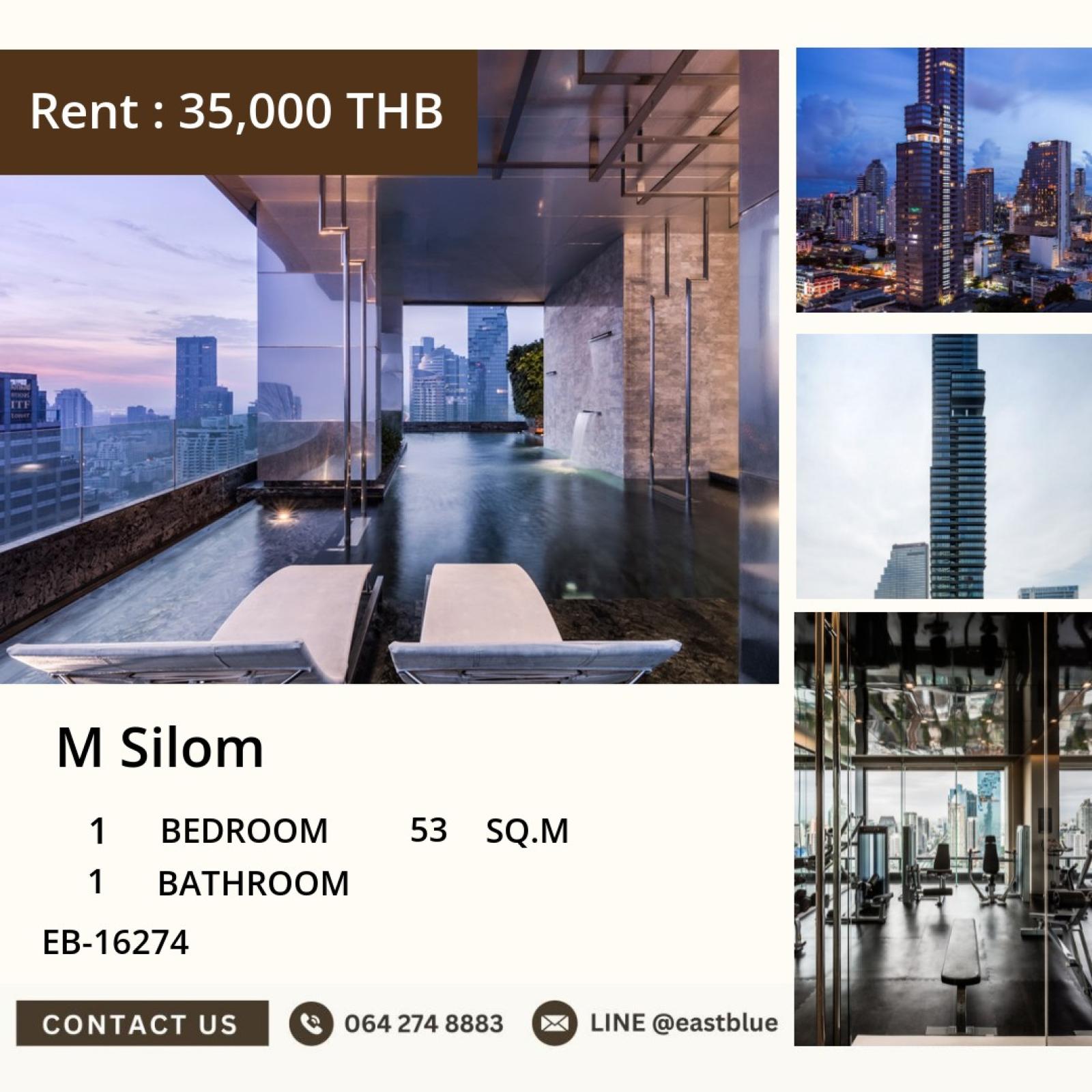 Rent a 1-bedroom condo at M Silom, near BTS Chong Nonsi.Fully furnished, comfortable living, with free complete amenities! 0642748883 Rent a 1-bedroom condo at M Silom, near BTS Chong Nonsi.Fully furnished, comfortable living, with free complete amenities! 0642748883
