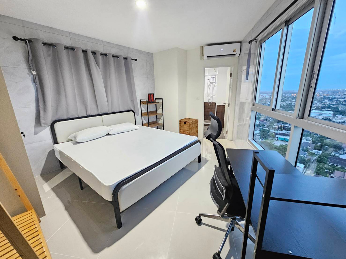 Very beautiful city view, high floor, for rent, 2 bedrooms, 2 bathrooms, Asakan Place Srinakarin.