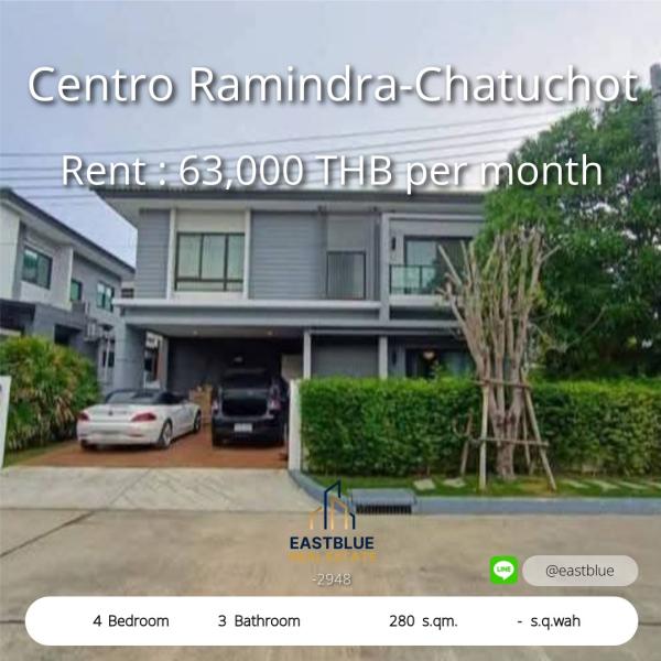 Exclusive 4-Bed Poolview Home in Private Centro Ramindra-Chatuchot Fully Furnished Luxury Living Just Minutes from Fashion Island Private Poolview Residence in Centro Ramindra - Only 4 Units! Spacious 4-Bedroom Home with High-End Finishes & Clubhouse