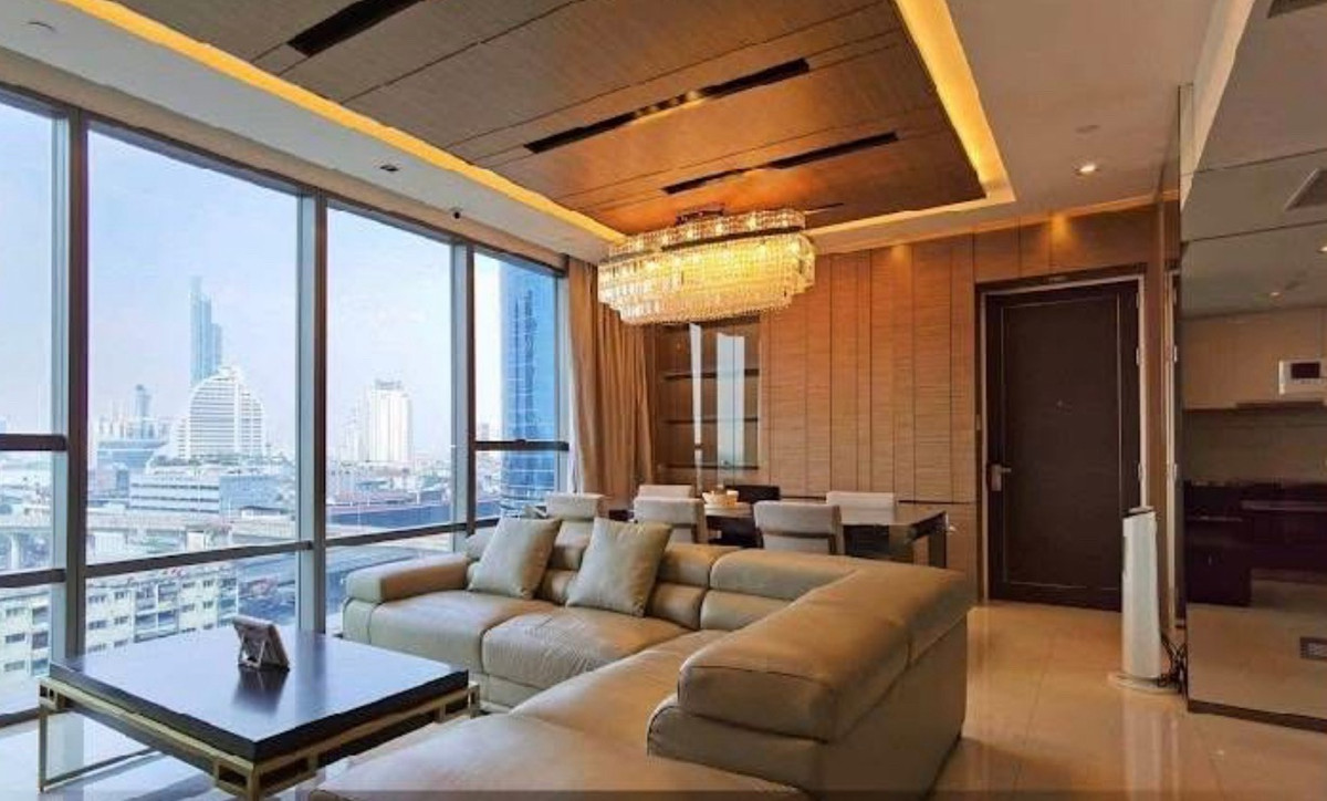 For Rent 🔸The Bangkok Sathorn 🔸0639399665Private Lift / 2+(1)bed 2 bath / 116 Sq.M. 2 Cars Parking Free Rental Price : 89,000 THB / Month Only * Negotiable Selling Price : 24.9 MB* High Floor stunning river si