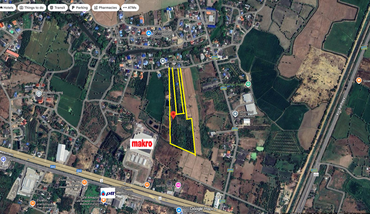 ที่ดิน 15 ไร่ 2 งาน 39 ตร.วา  ใกล้ Makro จ. เพชรบุรี   ราคา 7.9 ล้านบาท  🔥 ห่างจากถนนใหญ่ 700 เมตร ห่างจากถนนย่อย 180 เมตร
