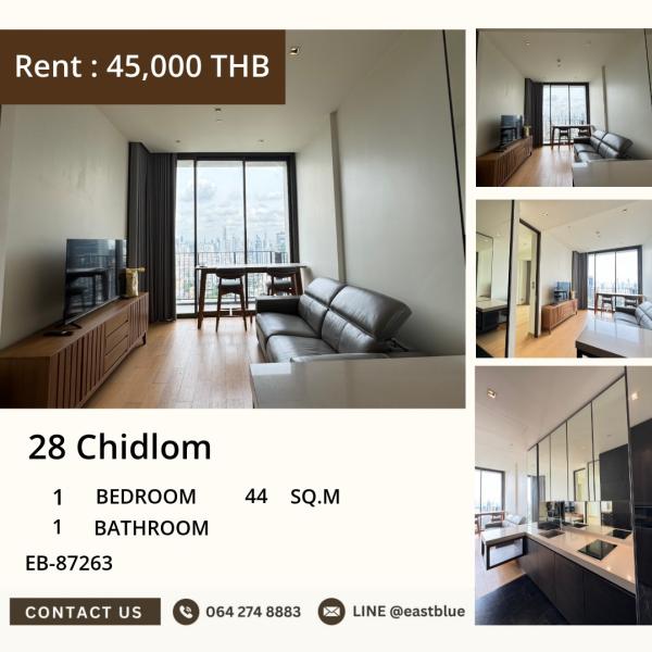 23/09/2026, ให้เช่าคอนโด 28 Chidlom ชั้น 31 1 ห้องนอน 44 ตร.ม. ติด BTS ชิดลม ✨ 0642748883