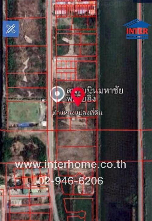ที่ดินเปล่า 306 ตร.ว. ที่ดิน ใกล้สนามบินมหาชัย ถนนบางขุนเทียนชายทะเล ถนนพระราม2 เมืองสมุทรสาคร สมุทรสาคร