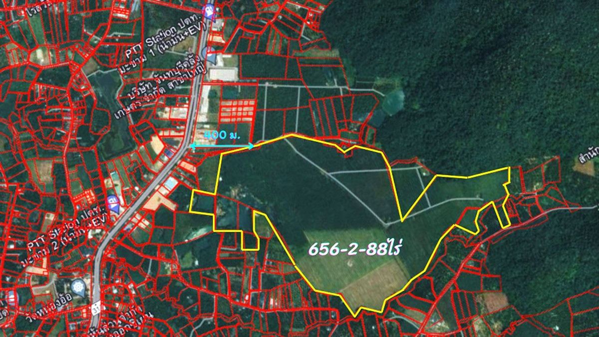 Land for durian orchard, rubber plantation, Thai style house, 656-2-88 rai, next to water canal, Mueang District, Chanthaburi Province. Land for durian orchard, rubber plantation, Thai style house, 656-2-88 rai, next to water canal, Mueang District, Chanthaburi Province.